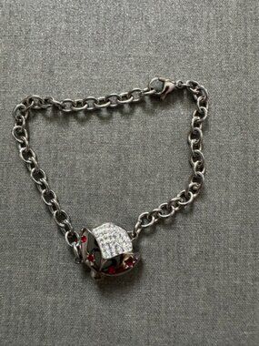PAVE SILVERTONE LADYBUG BRACELET
